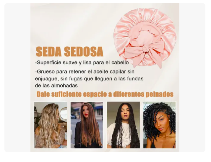 Foto 4 pulgar | Kit De Sueño De Lujo Xtellar: Gorro De Seda Y Antifaz Aterciopelados Para Mujer