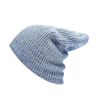 Foto 1 | Gorro Huoguo Tejido A Rayas Para Otoño E Invierno Lana Cálida Azul Bebé - Venta Internacional.