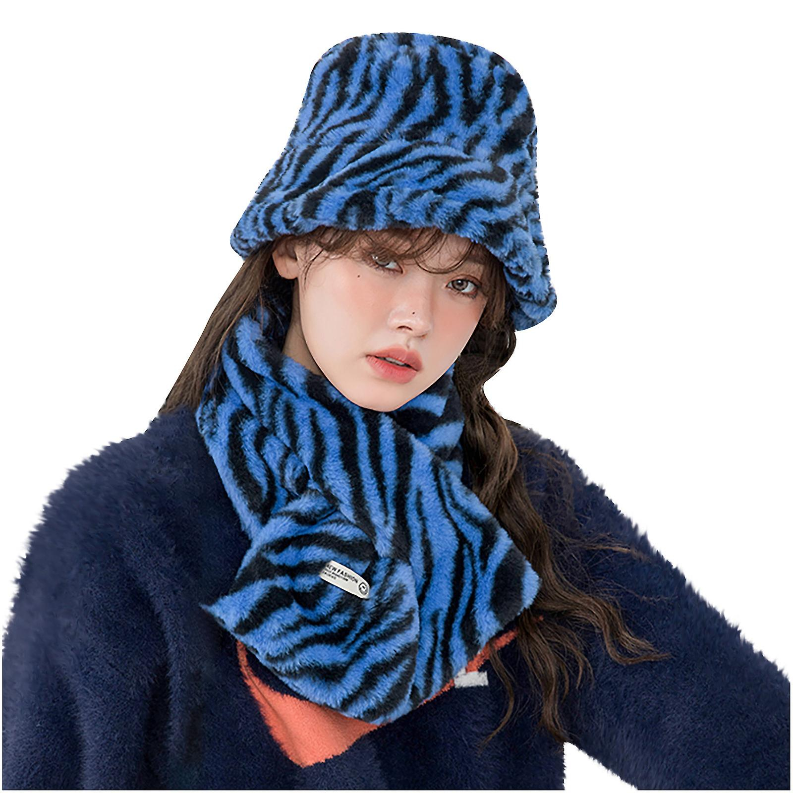 Foto 2 pulgar | Conjunto De Gorro Y Bufanda Huoguo Leopard Plush Para Mujer - Venta Internacional.