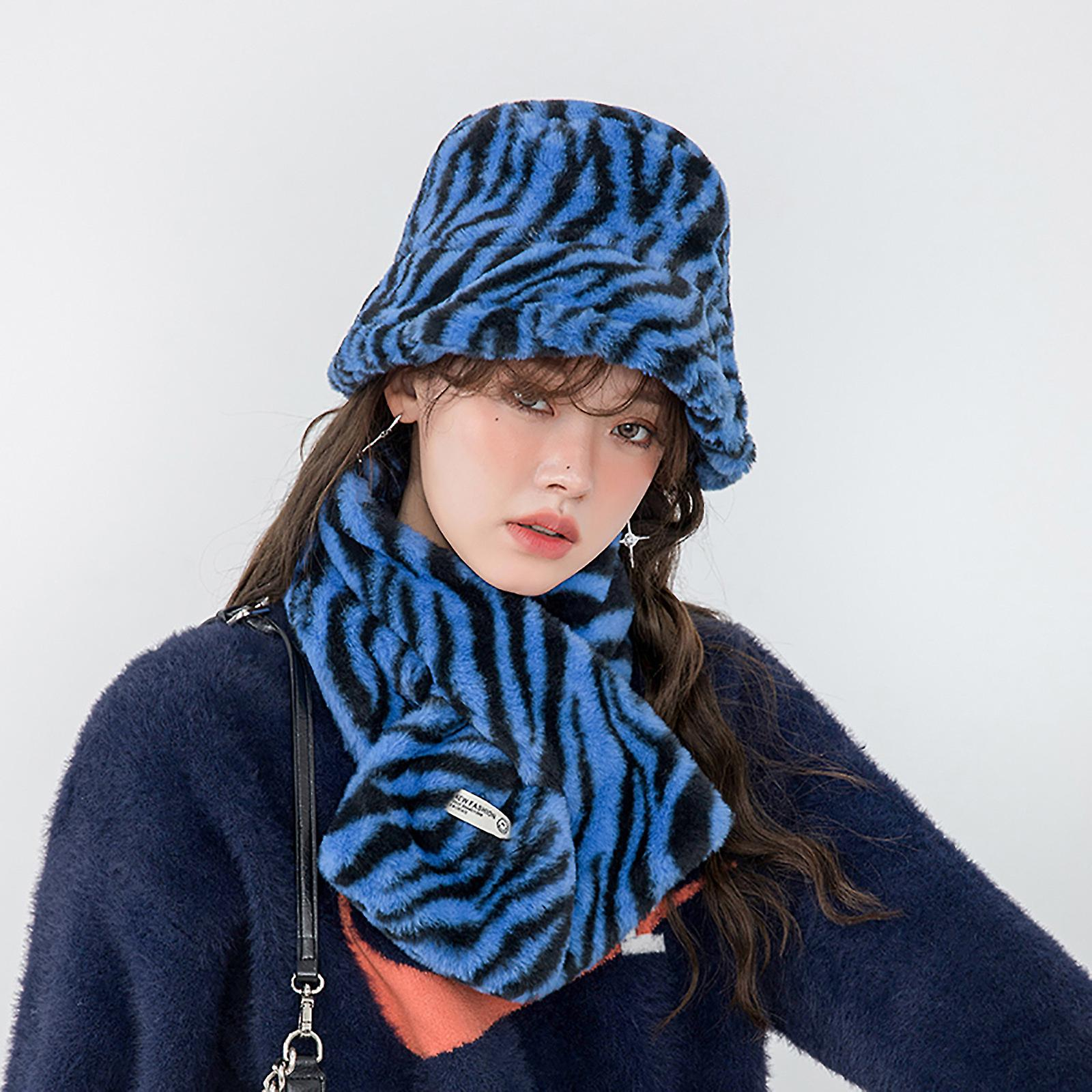 Foto 3 pulgar | Conjunto De Gorro Y Bufanda Huoguo Leopard Plush Para Mujer - Venta Internacional.