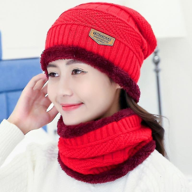 Foto 1 | Gorro Unisex Para Pared  Gorro De Invierno  Bufanda  Grueso  Rojo - Venta Internacional.