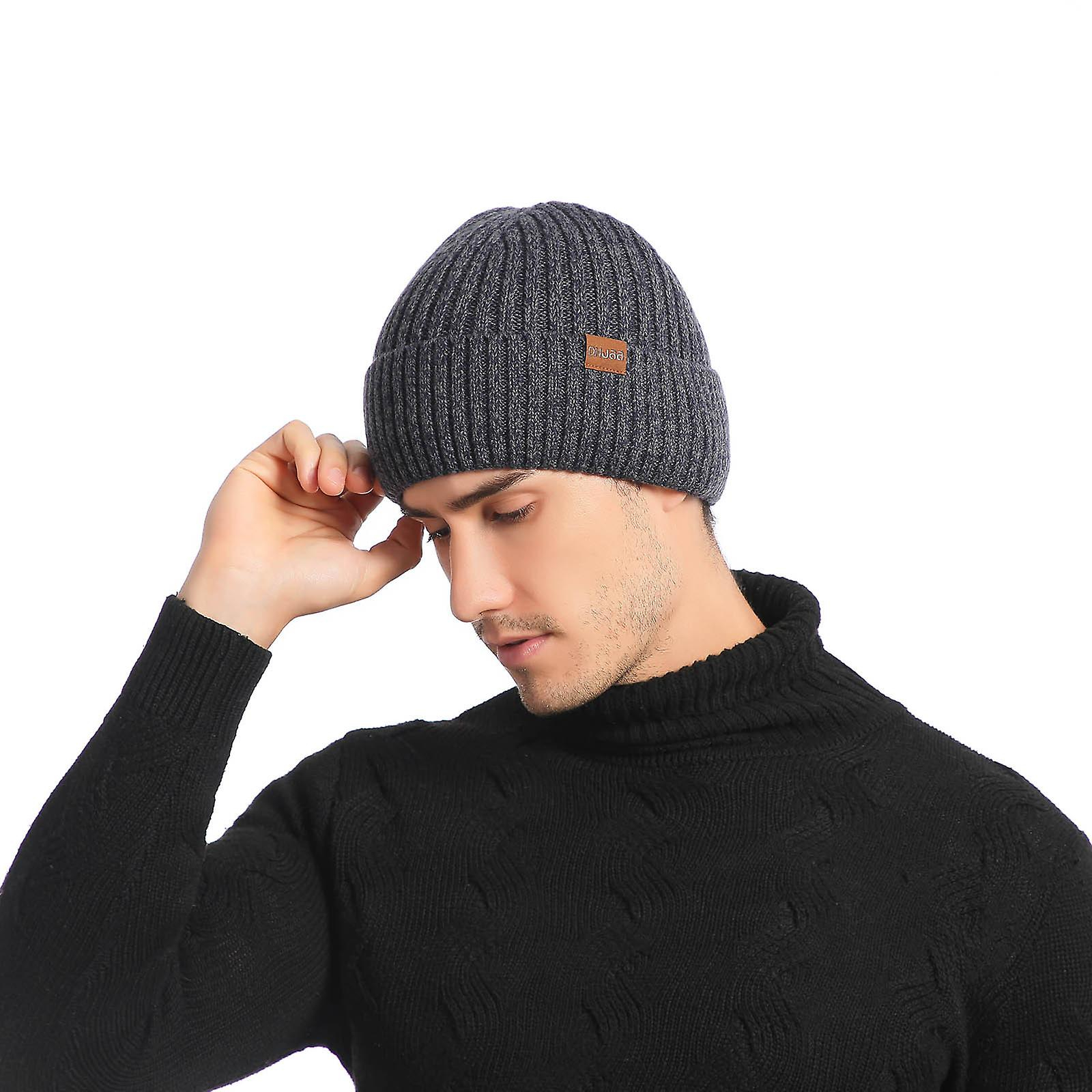Foto 3 pulgar | Gorro De Punto Huoguo Gorro De Lana De Doble Capa De Terciopelo Cálido - Venta Internacional.