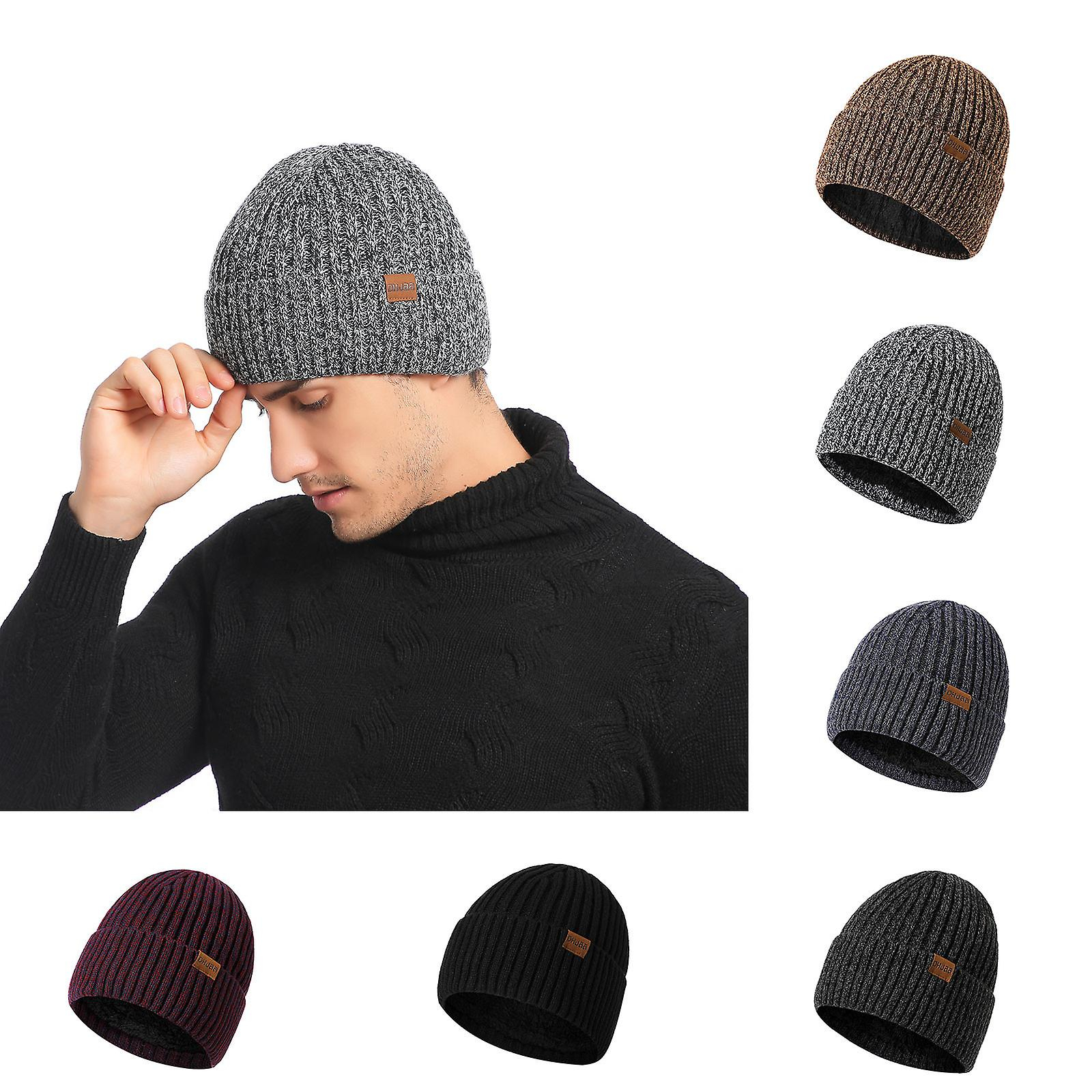 Foto 4 pulgar | Gorro De Punto Huoguo Gorro De Lana De Doble Capa De Terciopelo Cálido - Venta Internacional.