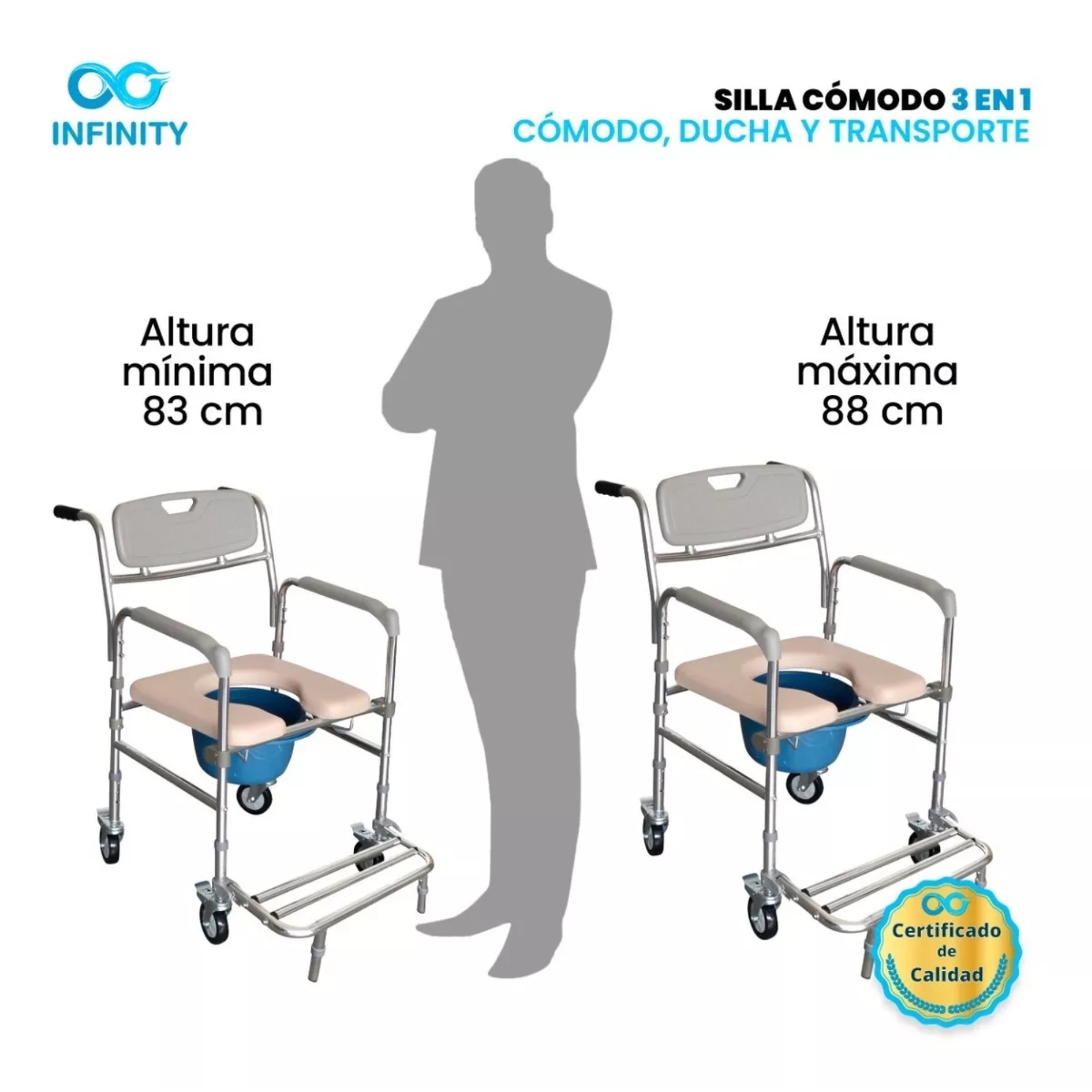 Foto 8 pulgar | Silla Cómodo Con Ruedas Rider 3 En 1 Cómodo/ Silla/ Transporte