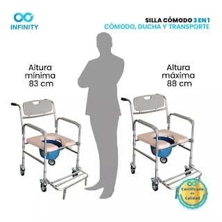 Foto 7 | Silla Cómodo Con Ruedas Rider 3 En 1 Cómodo/ Silla/ Transporte