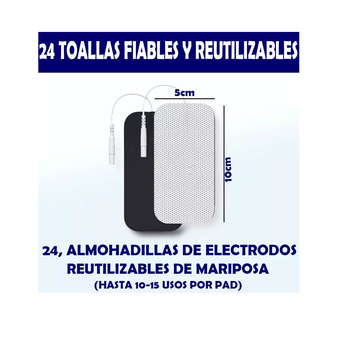 Foto 3 pulgar | Electrodos Parches para Electroestimulador Eo Safe Imports Esi-16569 Blanco 24 Piezas