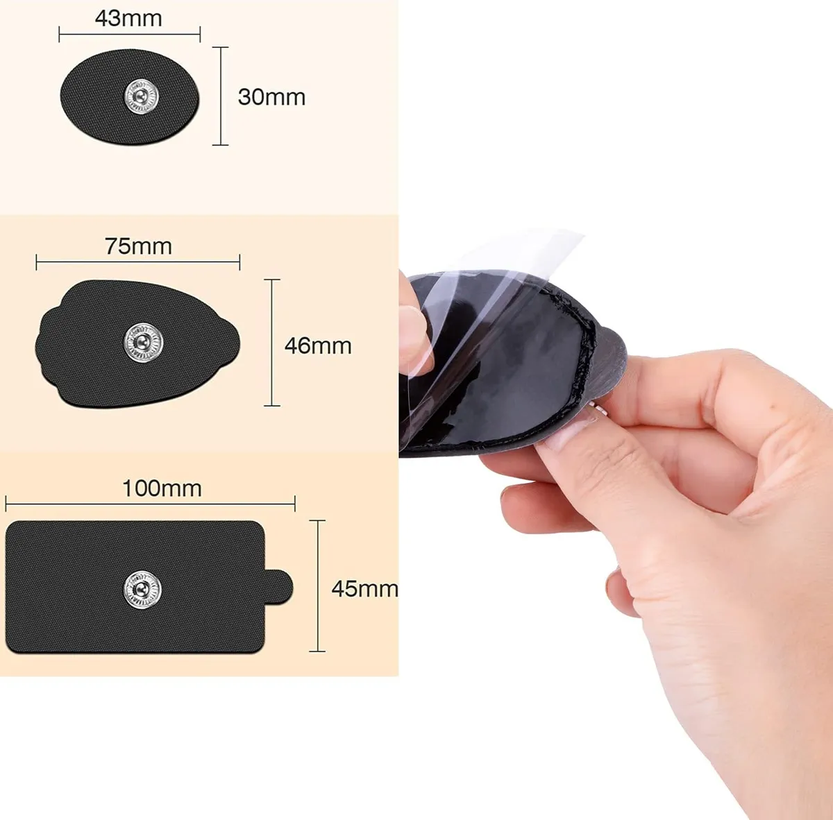 Foto 3 pulgar | 20x Electrodos Belug Parches Para Electroestimulador Tens Ems Mass Negro