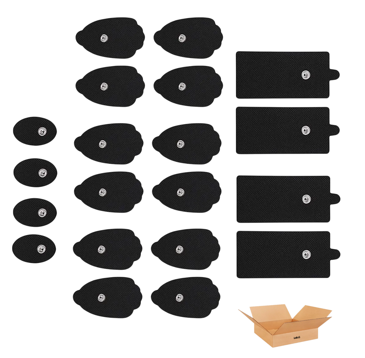 Foto 2 pulgar | 20xlab.glab.gparches Para Electroestimulador Tens Ems Mass Negro