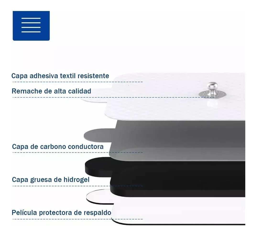 Foto 4 pulgar | 20xlab.glab.gparches Para Electroestimulador Tens Ems Mass Negro