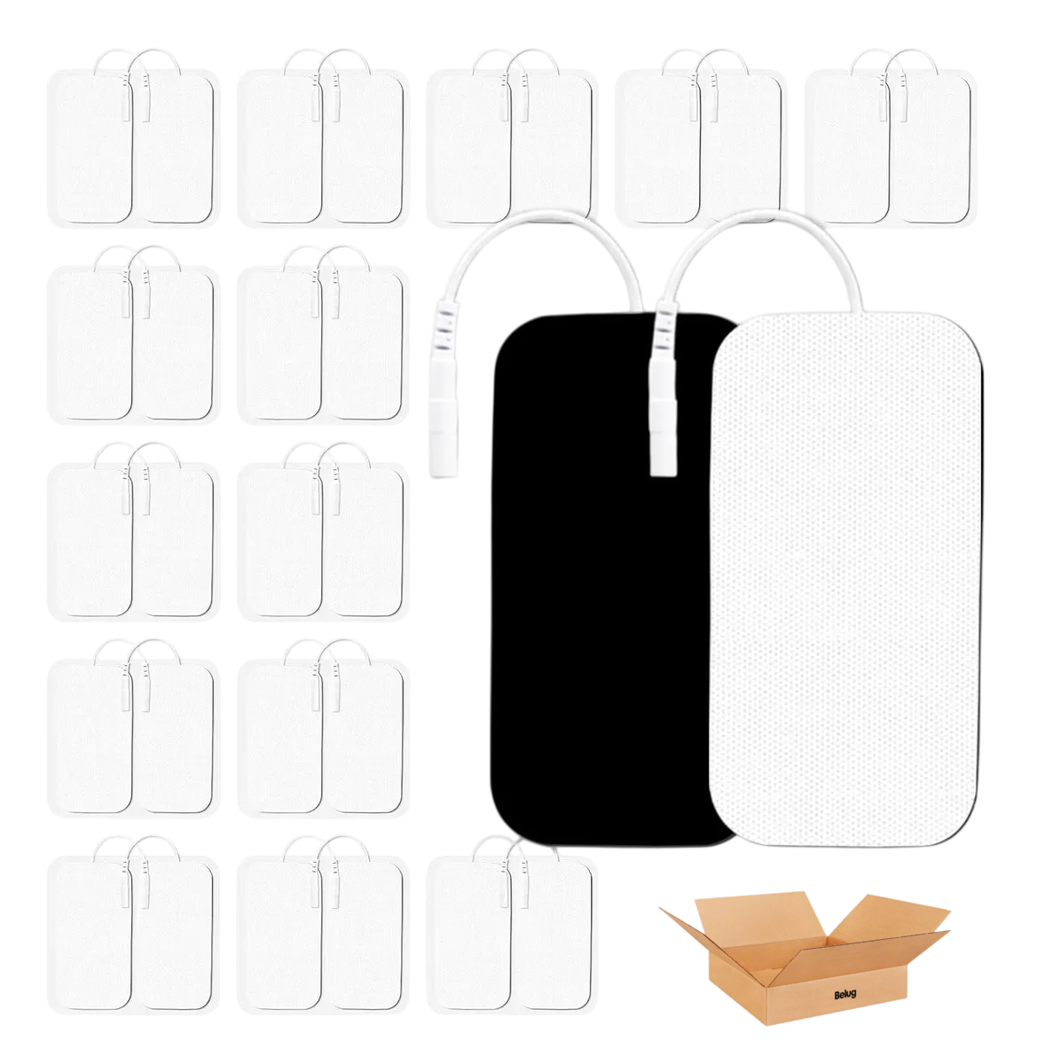 Foto 1 | 50 Electrodos Belug Parches Para Electroestimulador Electroestimulacion Ems 5x10cm Blanco