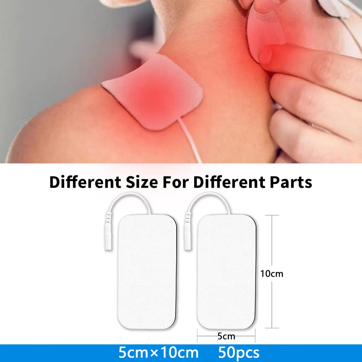 Foto 3 pulgar | 50 Electrodos Belug Parches Para Electroestimulador Electroestimulacion Ems 5x10cm Blanco