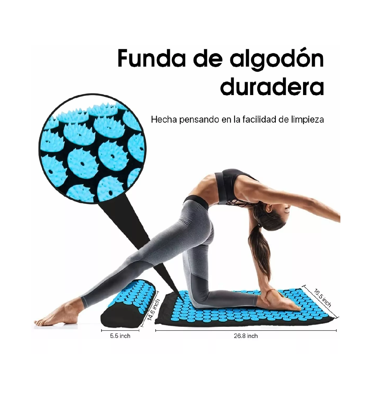 Foto 4 pulgar | Alfombrilla de Acupresión y Almohada para Relajación Muscular Belug color Azul