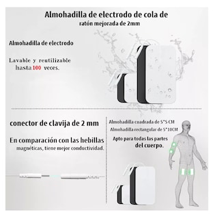 Foto 3 | Parches De Electroestimulación + 2 Cables De Electrodos 20 Pzs