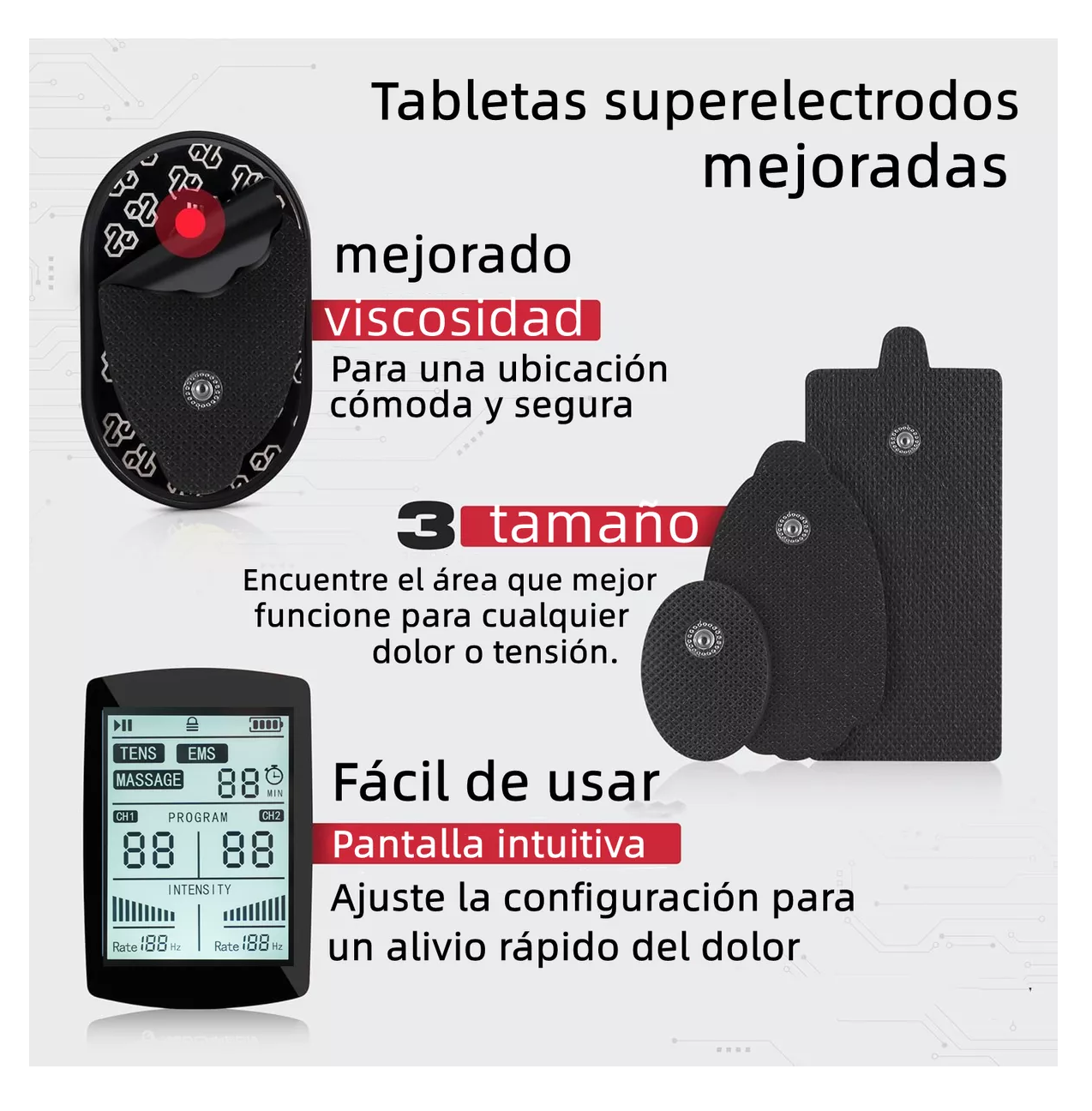 Foto 5 pulgar | Tens/ems Electroestimulador Muscular Massage 60 Modos 10 Pads