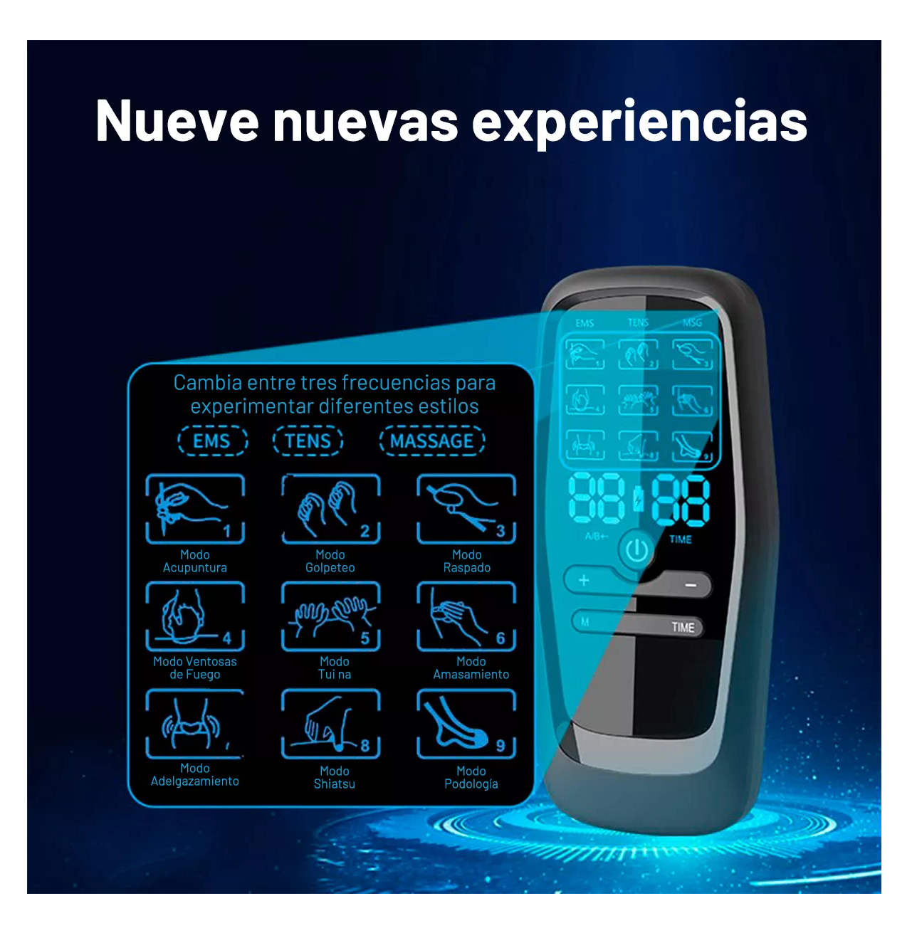 Foto 6 pulgar | Electroestimulador Muscular Pulso Recargable 9 Modos Negro