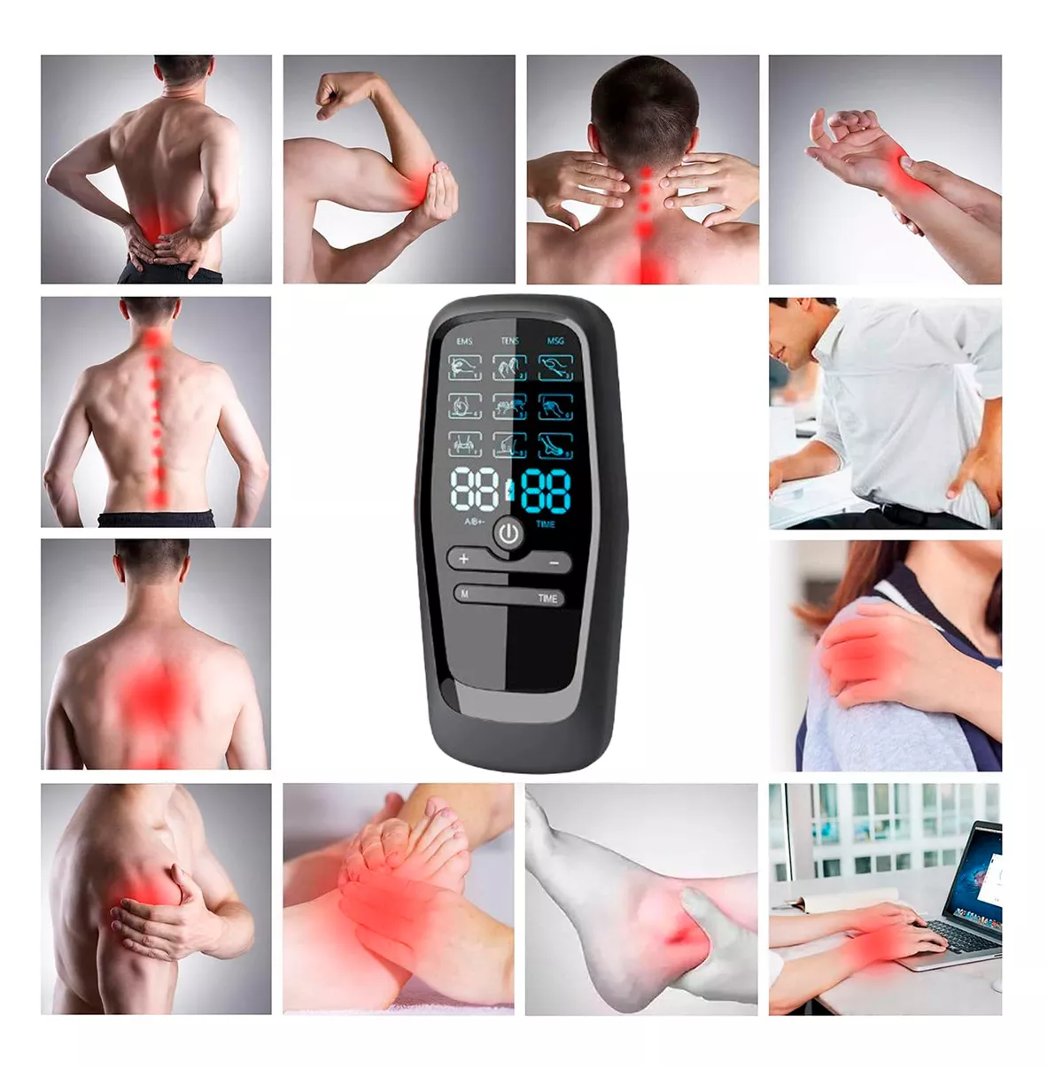 Foto 4 | Electroestimulador Muscular Pulso Recargable 9 Modos Negro