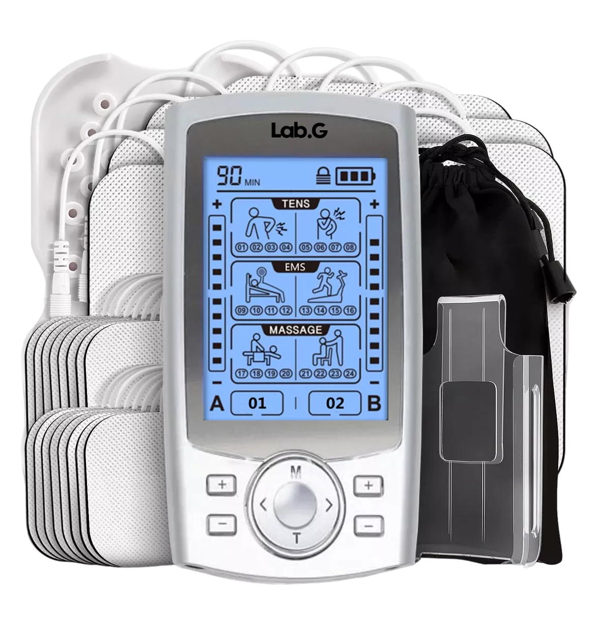 Electroestimulador Lab.g De Pulso Alivia Dolor 36 Modos, Plata