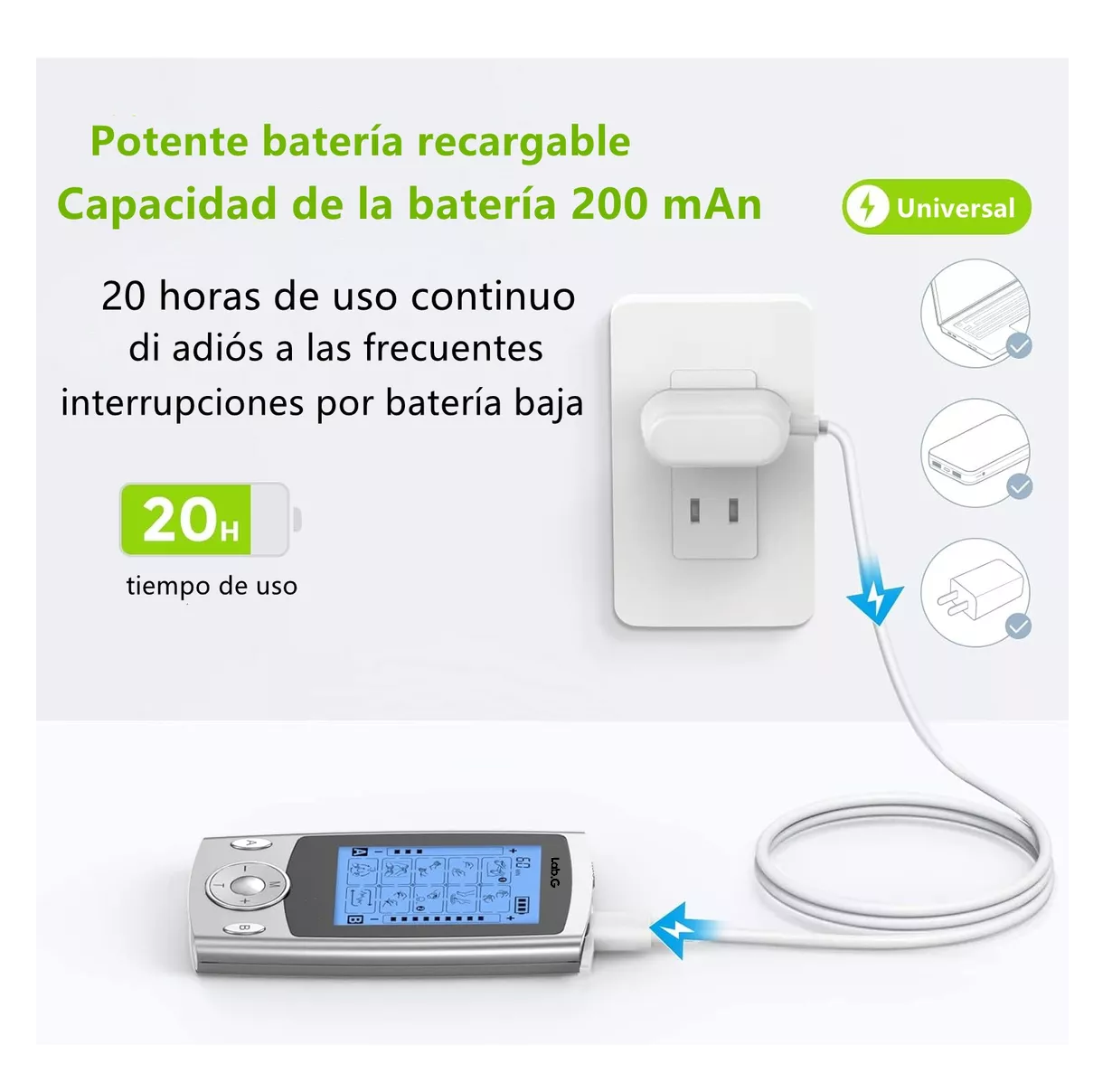 Foto 3 pulgar | Electroestimulador Lab.g De Pulso Alivia Dolor 36 Modos, Plata