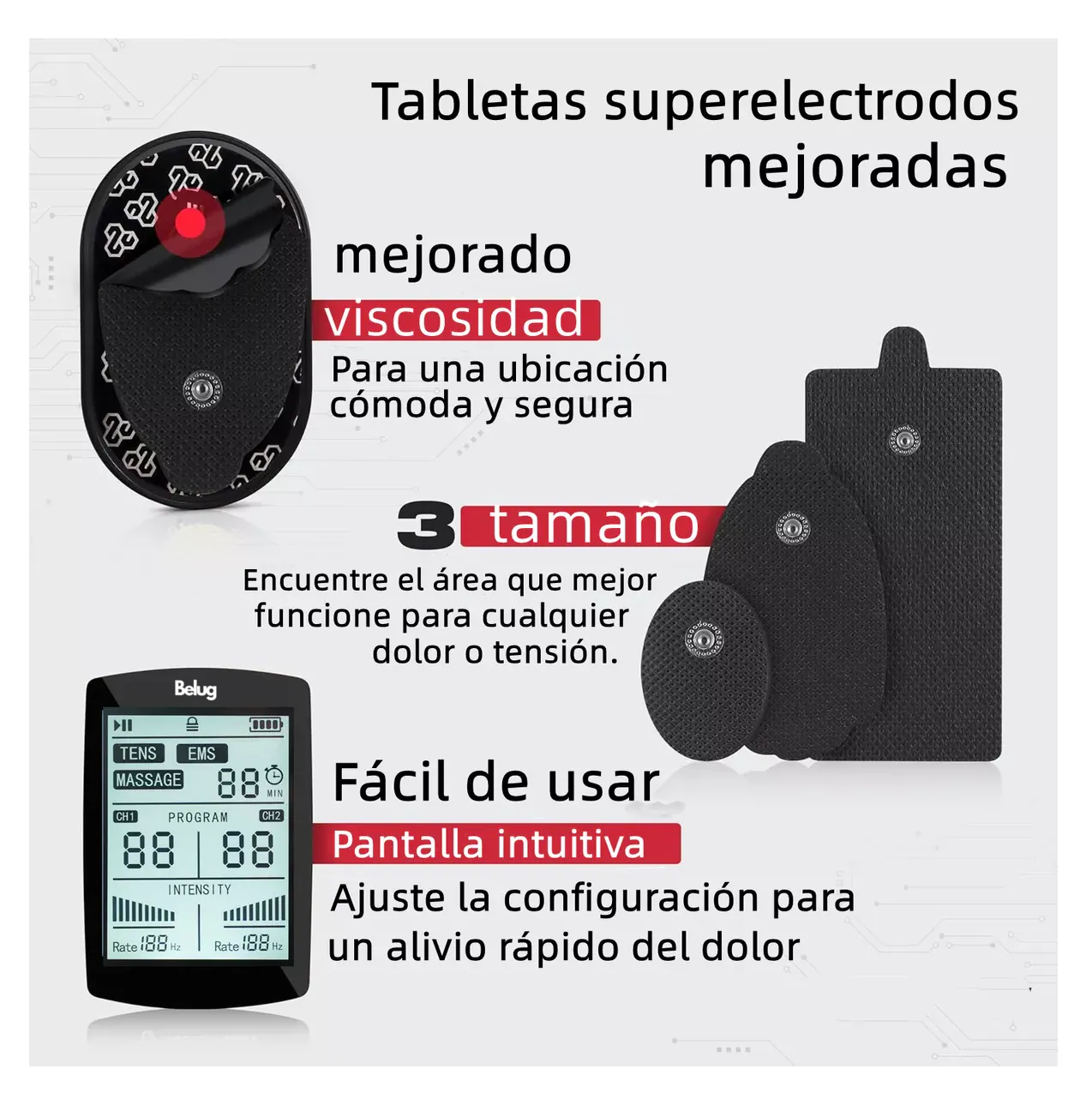 Foto 5 pulgar | Tens/ems Electro Estimulador Muscular Massage 60 Modos Belug 10 Pads