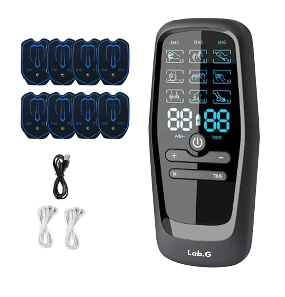Electroestimulador Muscular Pulso Recargable 9 Modos Negro
