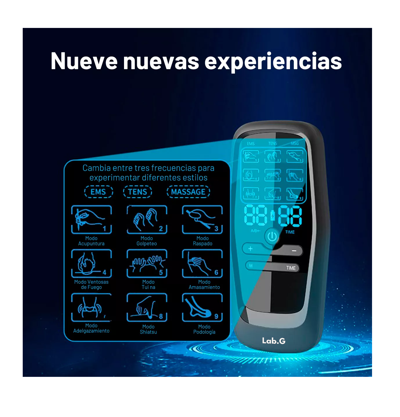 Foto 5 | Electroestimulador Muscular Pulso Recargable 9 Modos Negro