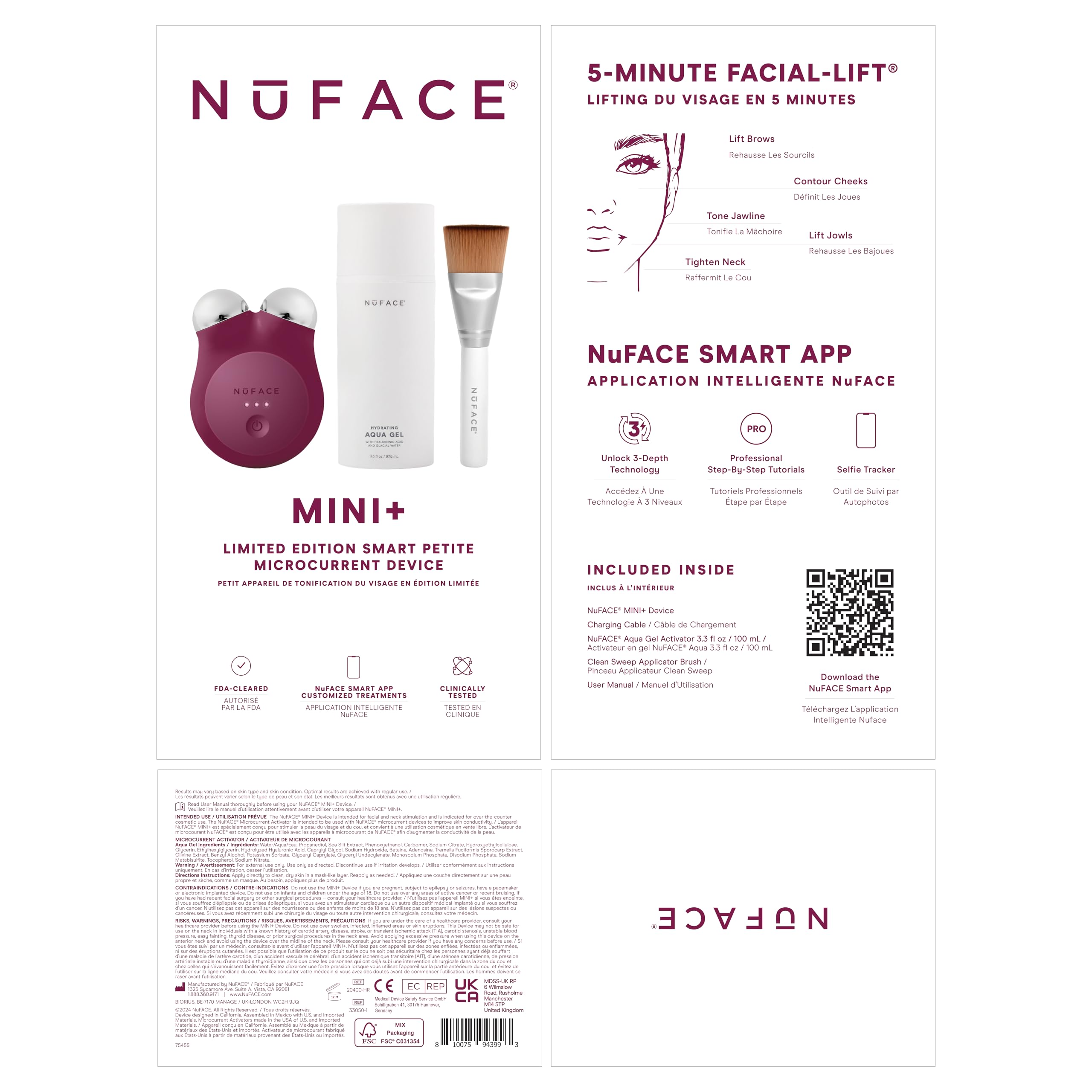 Foto 2 | Dispositivo Facial Nuface Mini+ Microcurrent Con Gel Y Cepillo - Venta Internacional.