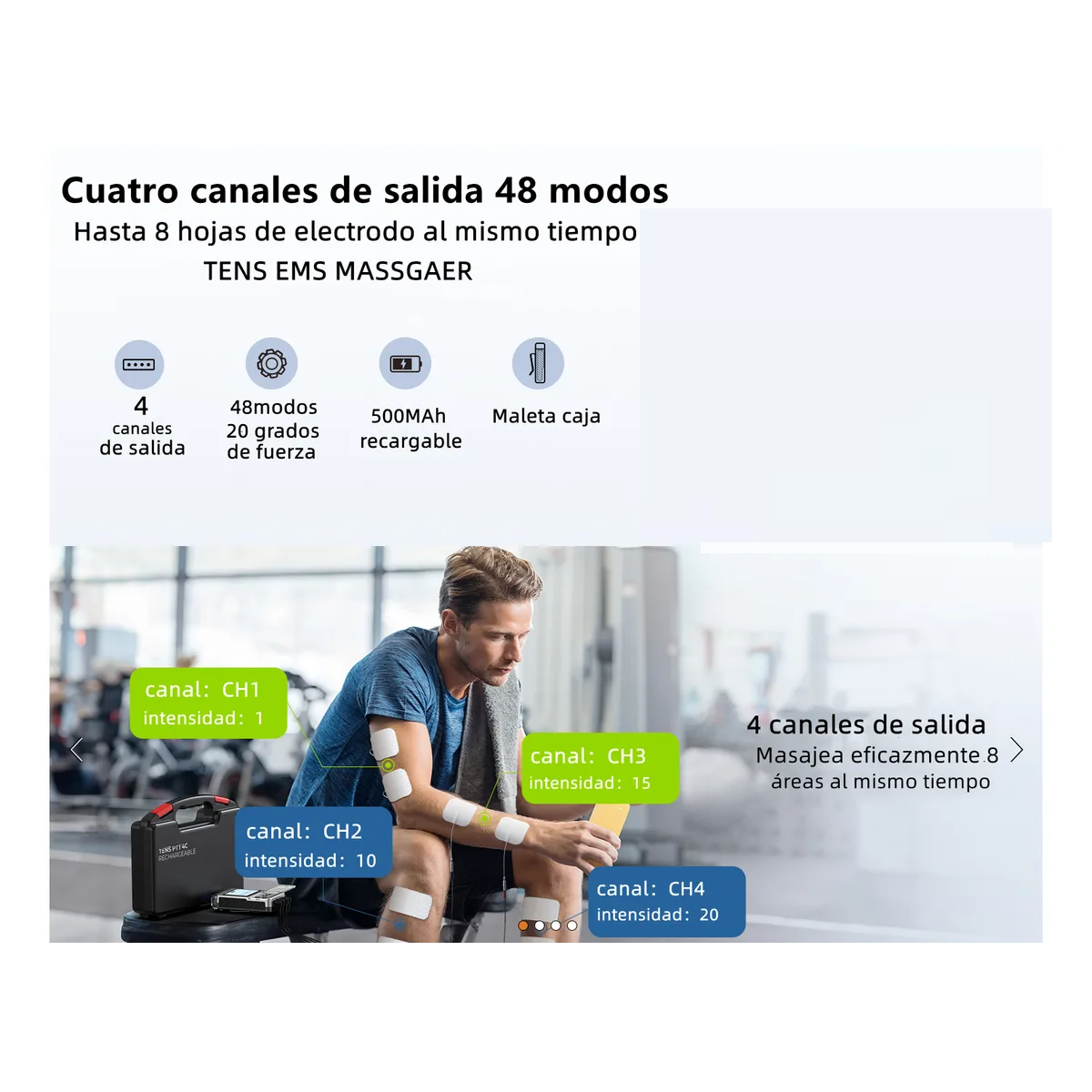 Foto 4 | Electroestimulador Muscular Belug 4 Canales