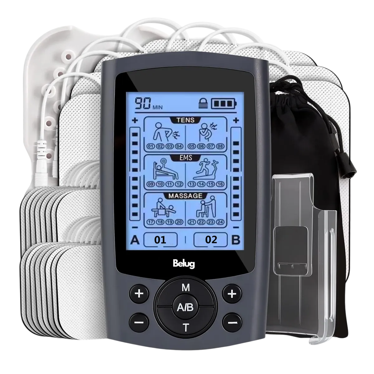 Foto 2 pulgar | Electroestimulador Belug Tens/ems De Pulso Recargable 60 Modos Gris Blanco