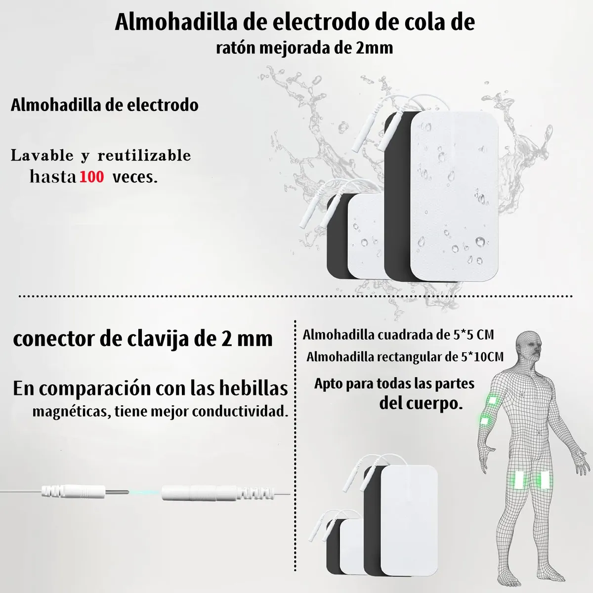 Foto 4 pulgar | Electroestimulador Belug Tens/ems De Pulso Recargable 60 Modos Gris Blanco