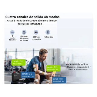 Foto 4 | Electroestimulador Muscular 4 Canales 48 Modos 8 Pads