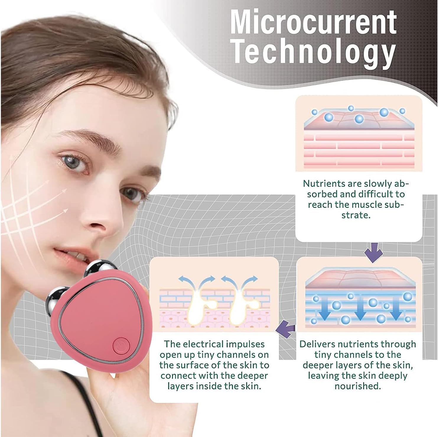 Foto 3 pulgar | Masajeador Facial Con Microcorriente Wusdayer Face Lift Pink - Venta Internacional.