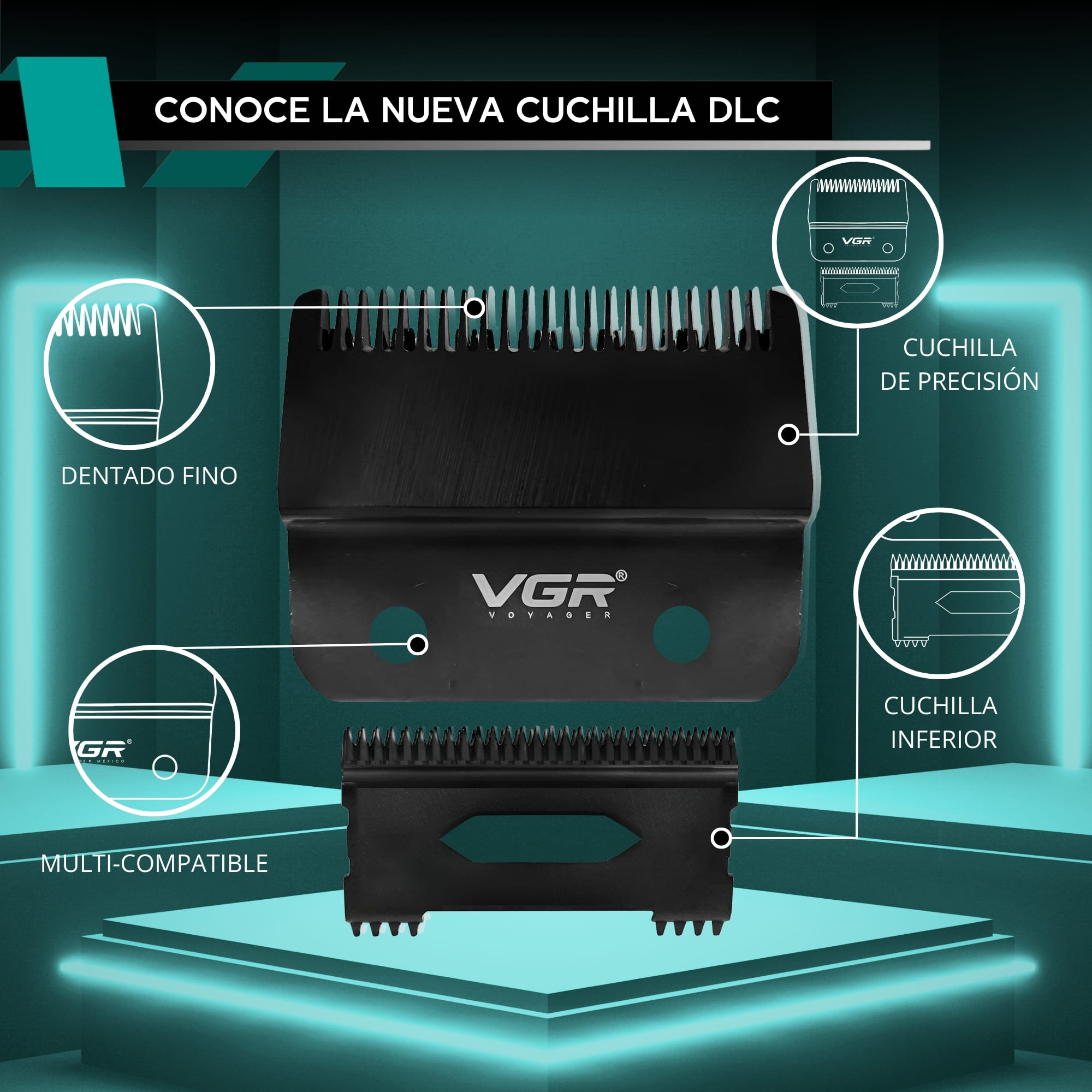 Foto 7 pulgar | Cuchilla Navaja Repuesto Dlc Vgr Repuesto Clipper Barbero
