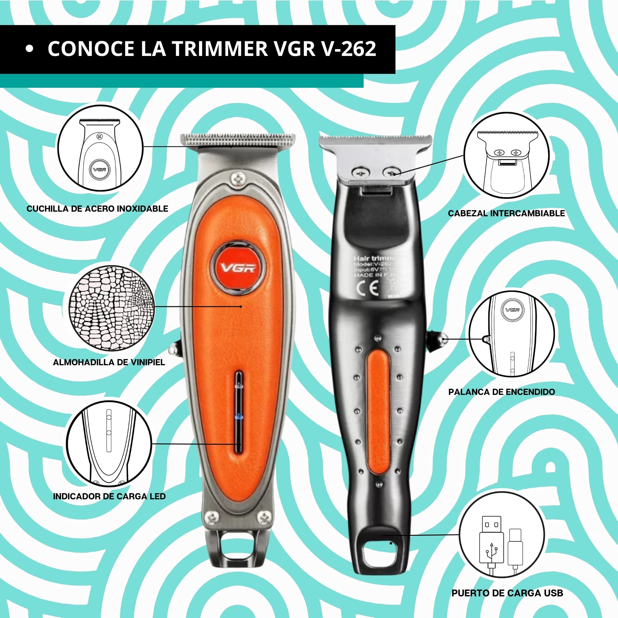 Foto 5 | Cuchilla Navaja Afeitar Vgr V-262 Repuesto Trimmer Barbero