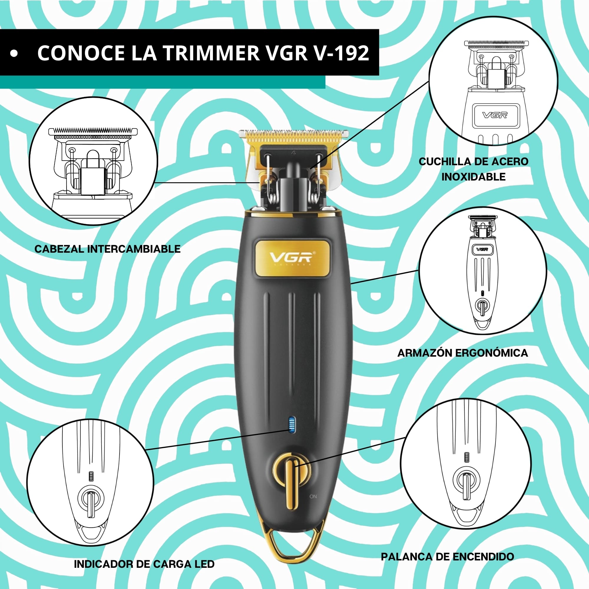 Foto 5 pulgar | Cuchilla Navaja Afeitar Vgr V-192 Repuesto Trimmer Barbero