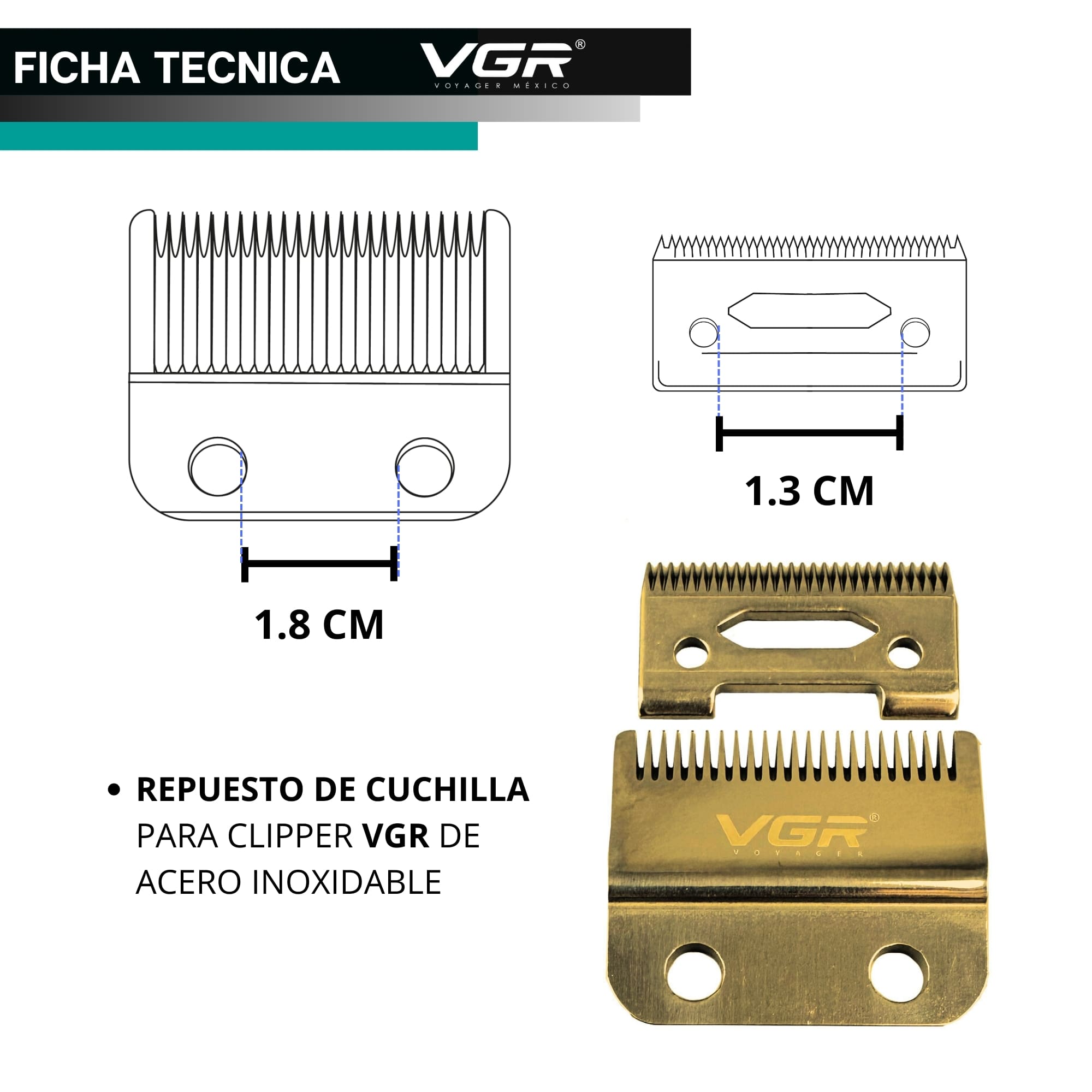 Foto 8 pulgar | Cuchilla Navaja Afeitar Vgr Repuesto Clipper Barbero