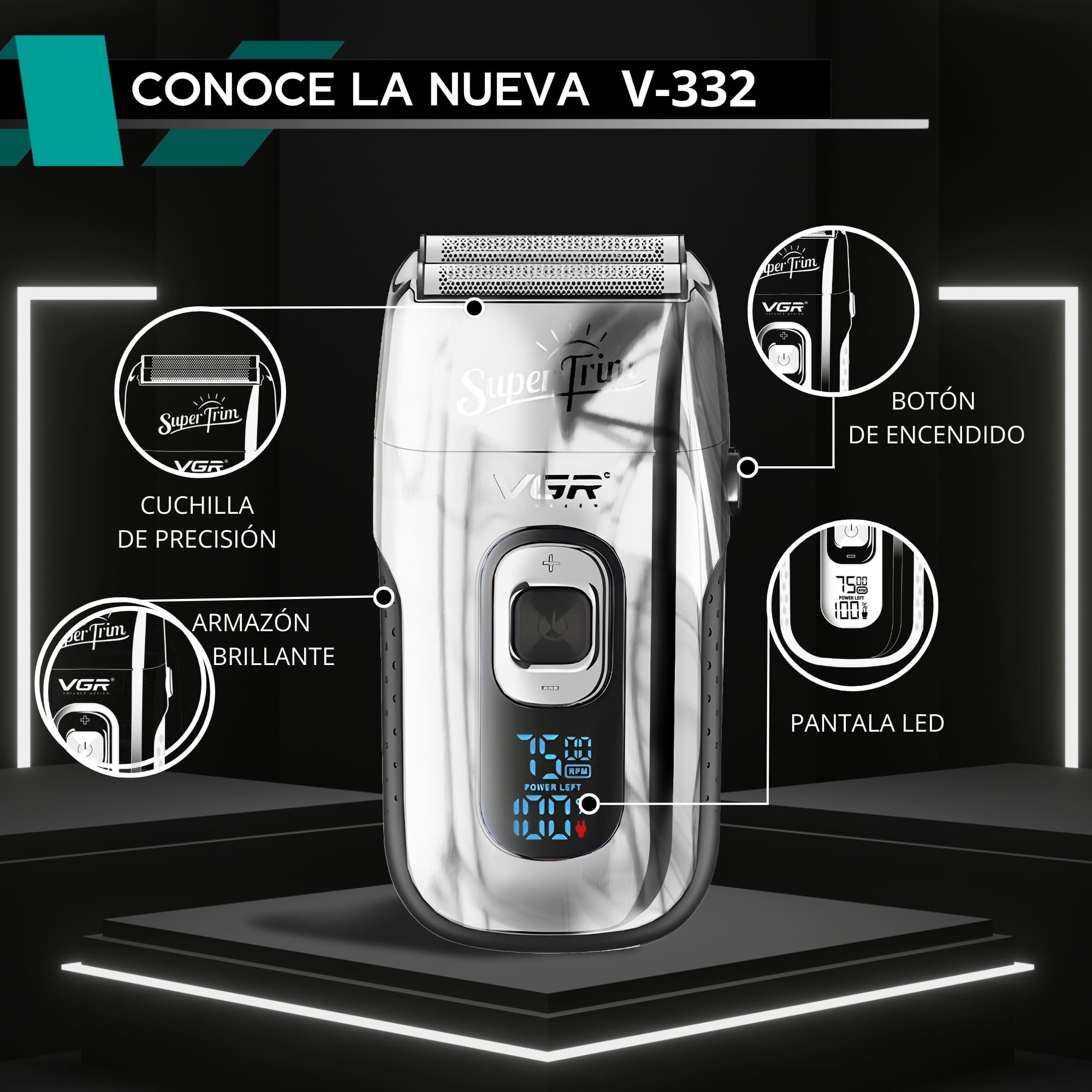 Foto 6 pulgar | Navaja Para Rasurar Vgr V-332 Repuesto Shaver Cabezal Navaja