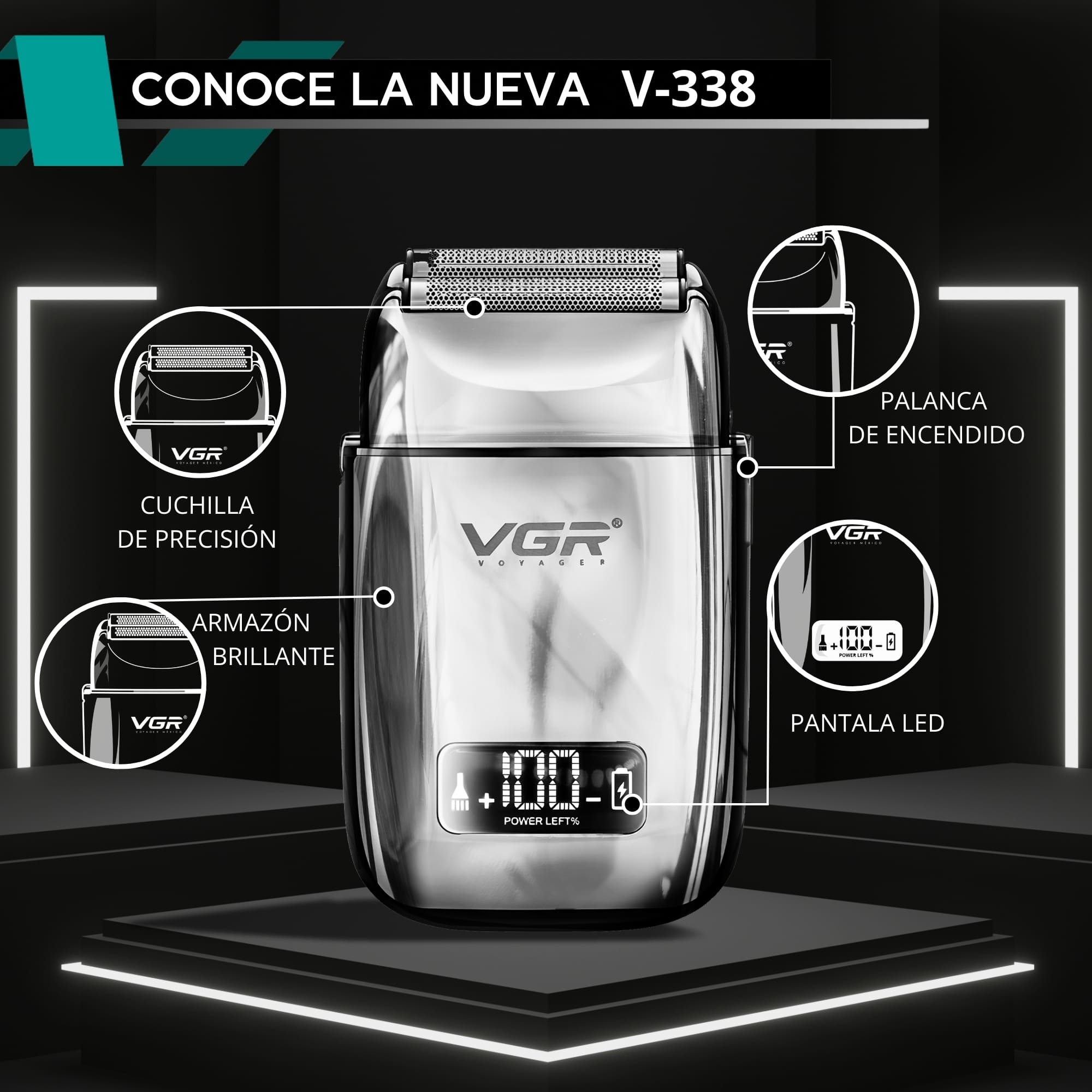 Foto 9 pulgar | Navaja Para Rasurar Vgr V-338 Repuesto Shaver Cabezal