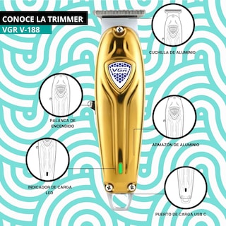 Foto 5 | Cuchilla Navaja Afeitar Vgr V-188 Repuesto Trimmer Barbero