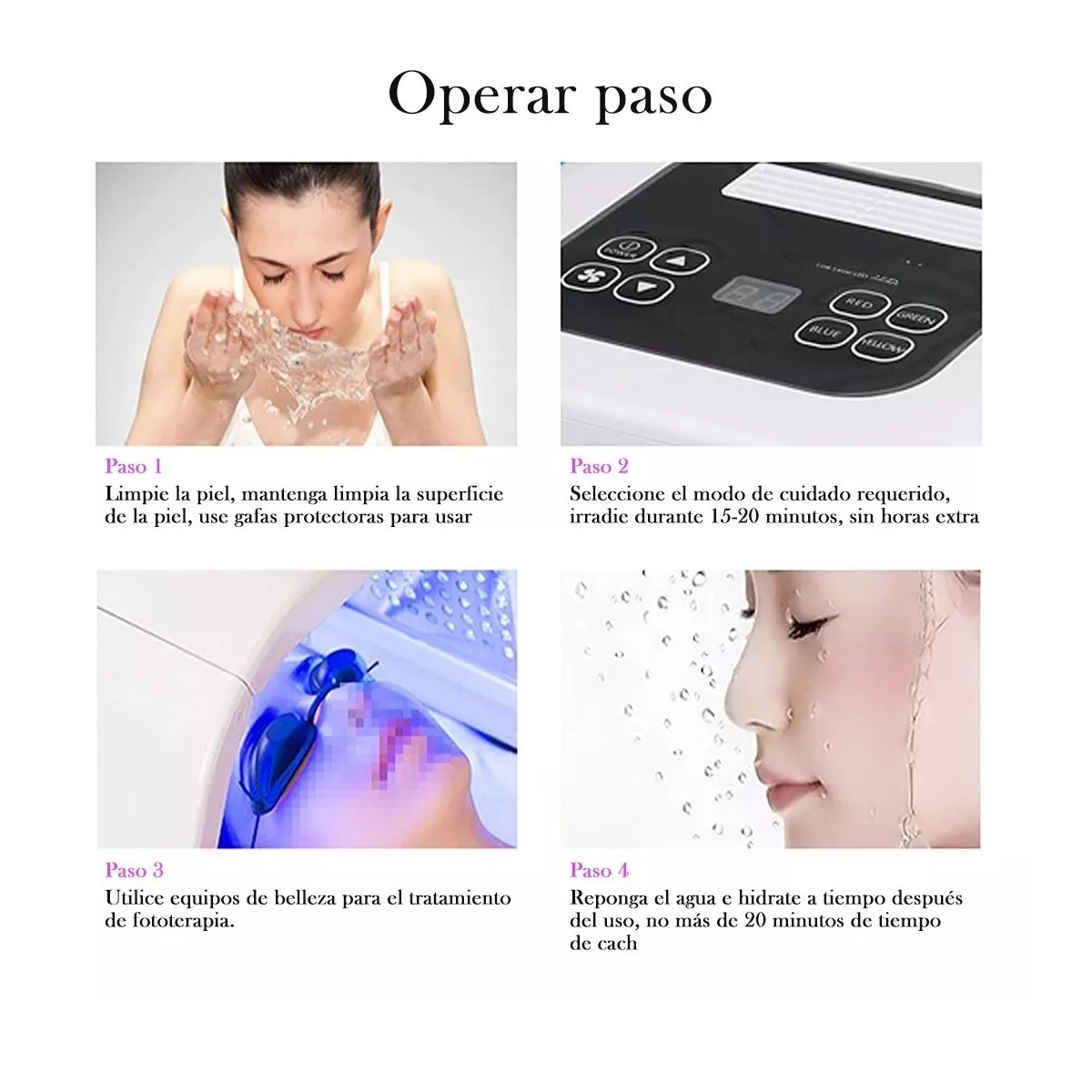 Foto 3 pulgar | Maquina Facial De Led Para Cara Y Cuello Cosmético  Eo Safe Imports Esi-9387 Blanco