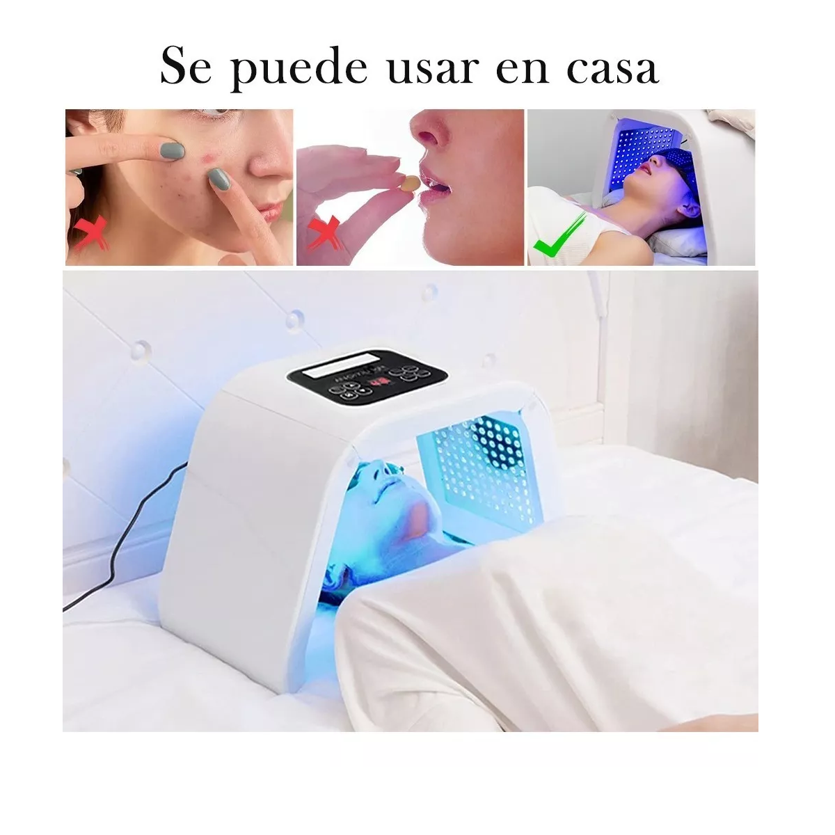 Foto 4 pulgar | Maquina Facial De Led Para Cara Y Cuello Cosmético  Eo Safe Imports Esi-9387 Blanco