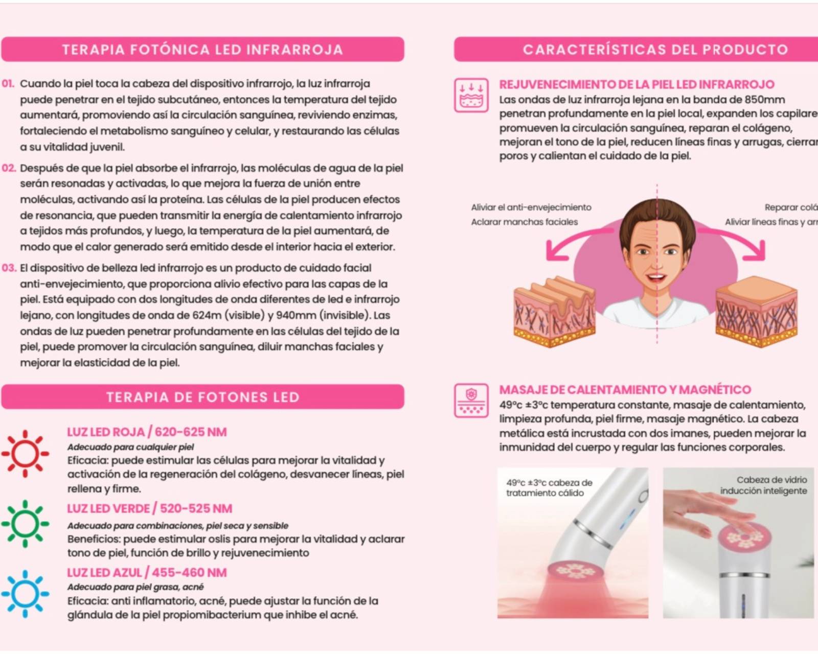Foto 5 pulgar | Kit Terapia Led Facial Kit-cp04 Diana Fletes Dispositivo Facial Infrared Y Gel Conductor