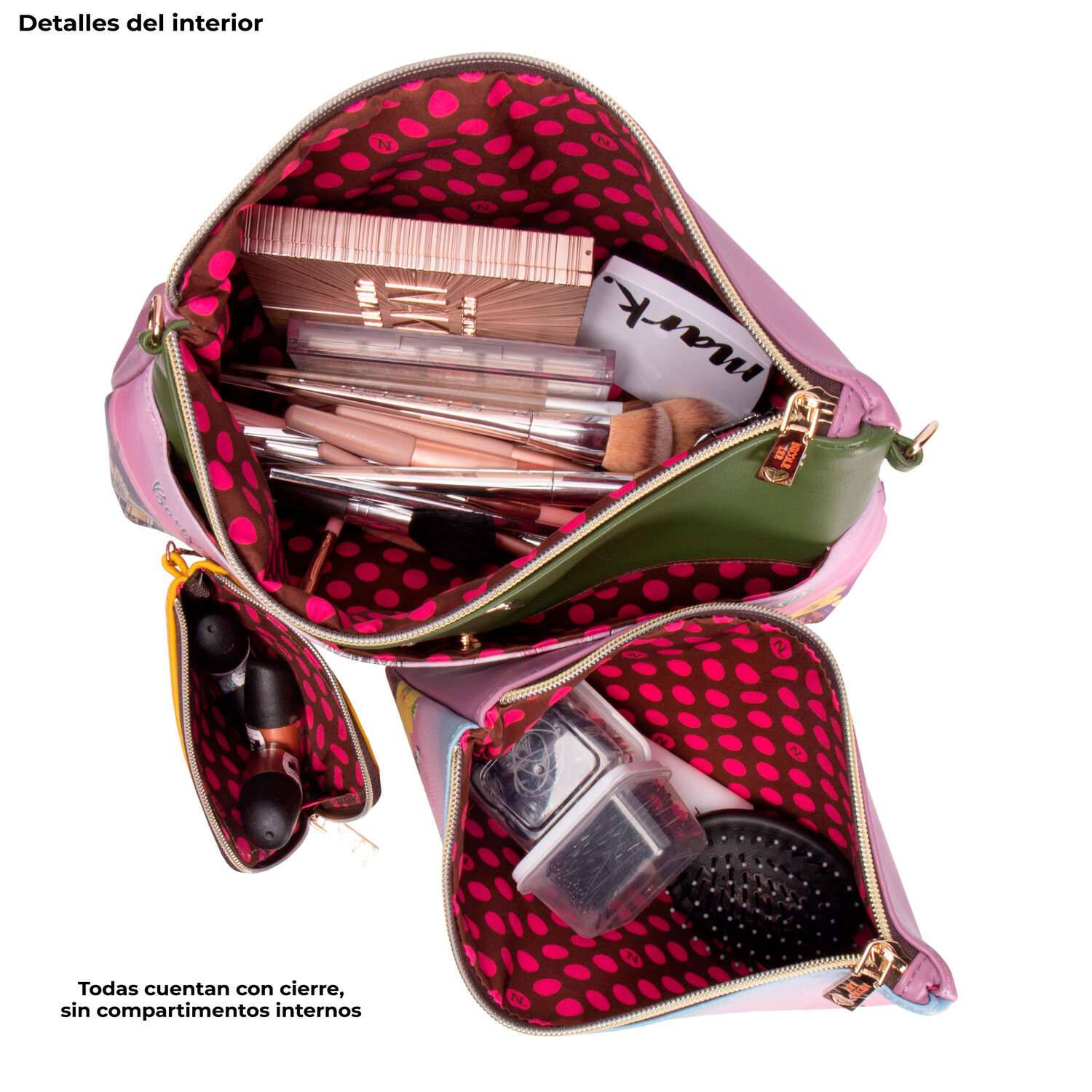 Foto 2 | Set Marca Nicole Lee Cosmetiquera/clutch/monedero Romance