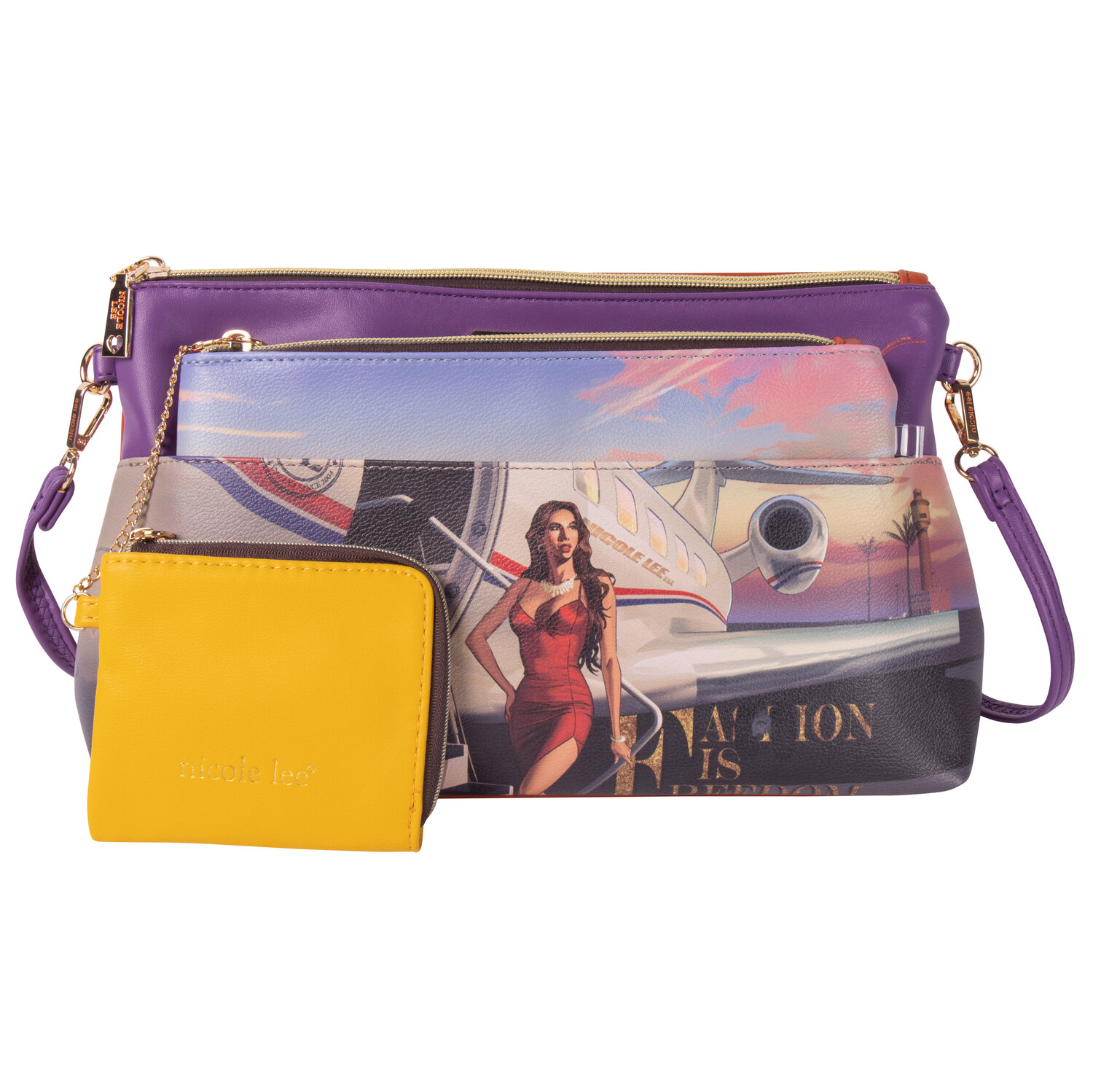 Set Marca Nicole Lee Cosmetiquera/clutch/monedero Travel