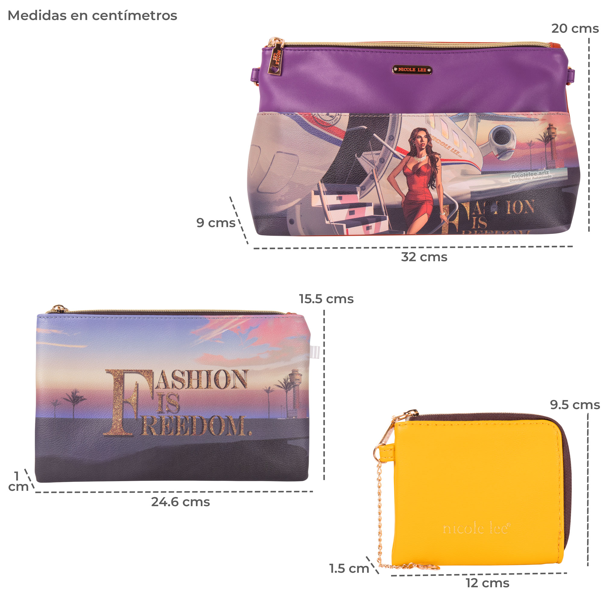 Foto 4 pulgar | Set Marca Nicole Lee Cosmetiquera/clutch/monedero Travel