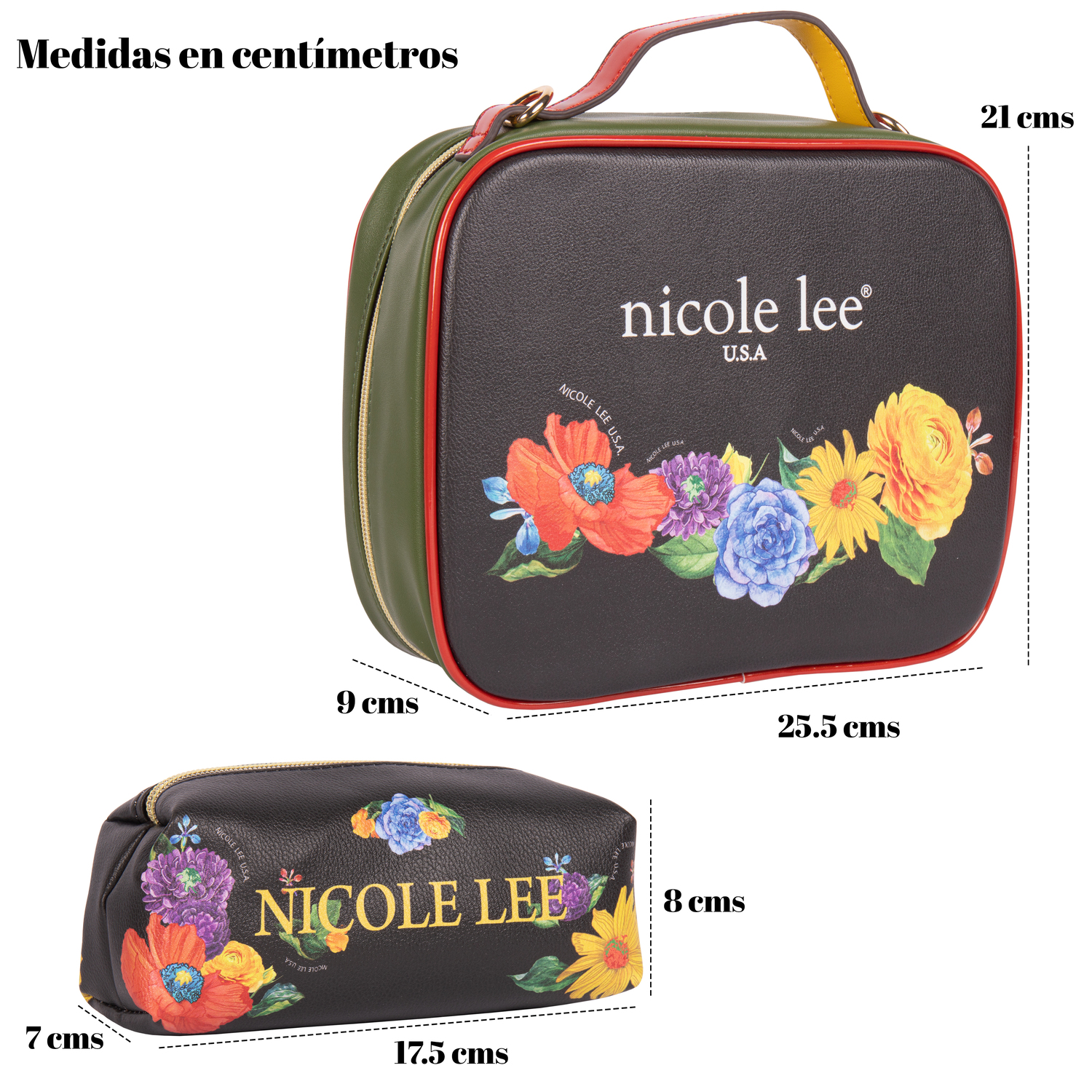 Foto 4 pulgar | Set Neceser y 3 Cosmetiqueras Nicole Lee Multicolor Be My Valentine