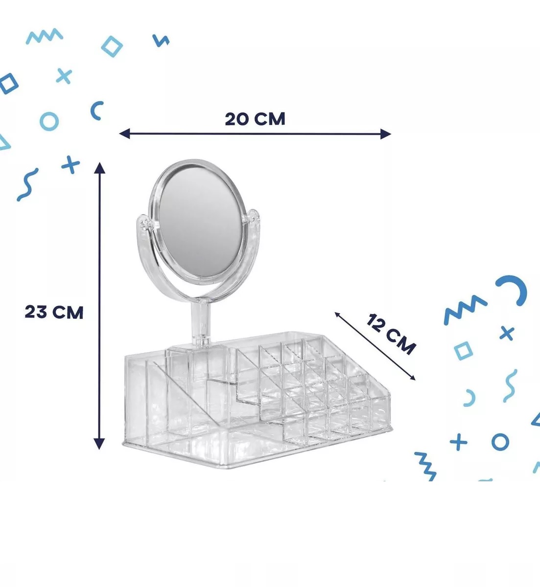 Foto 3 pulgar | Organizador Malubero Transparente para Cosméticos con Espejo