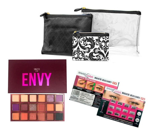 Foto 1 | Paleta de Sombras+Pestañas y Cosmetiquera 3 Piezas Genérico