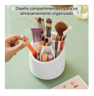 Foto 3 | Caja De Almacenamiento Cosmética Giratoria A Prueba De Polvo Blanco