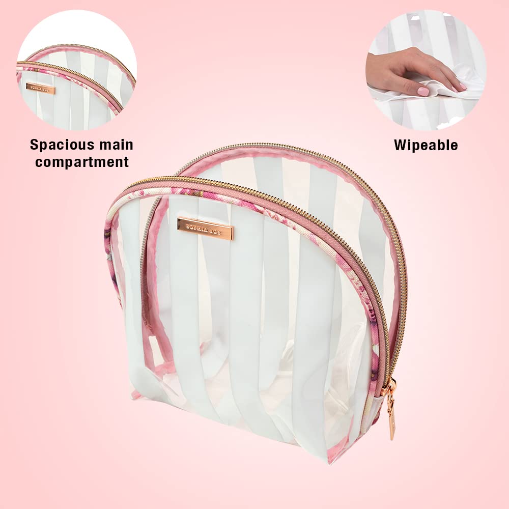 Foto 4 pulgar | Venta Internacional - Bolsa de Maquillaje Conair Sophia Joy de PVC Transparente con Rayas