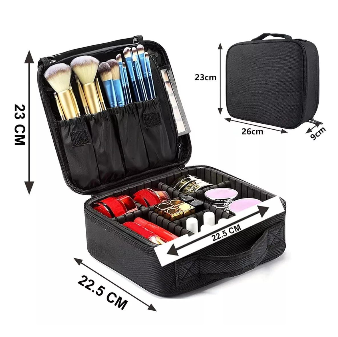 Foto 3 pulgar | Estuche Organizador de Maquillaje de Viaje para Cosméticos Negro